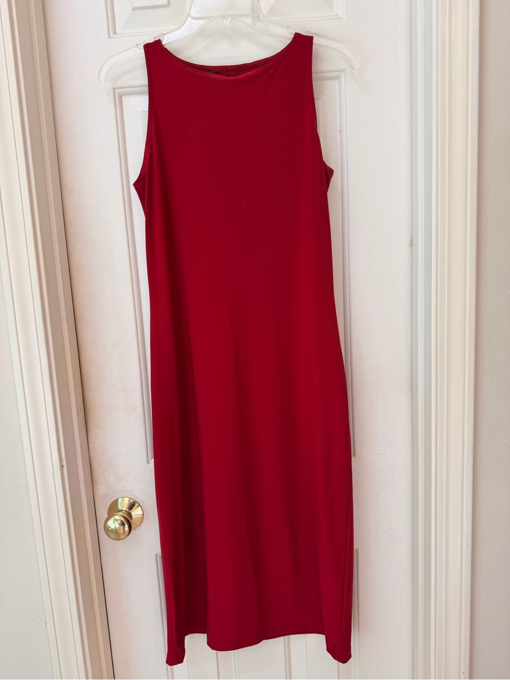 Norma Kamali Sleeveless Red Knit Midi Dress - Classic Fitted Stretch, Sz S - Picture 7 of 15